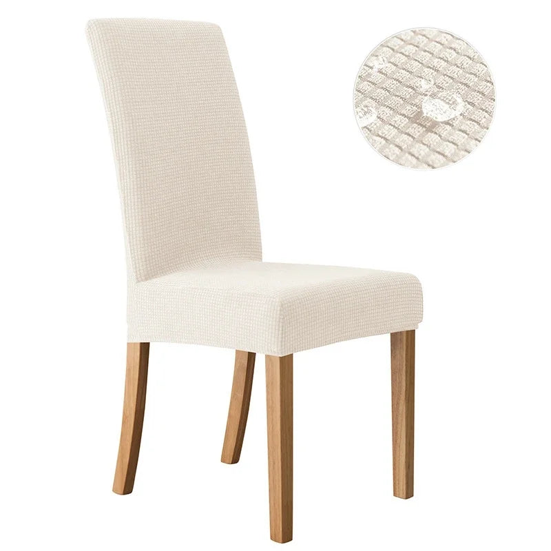 Spandex Dining Room Chairs Cover Jacquard Waterproof Cover For Chairs Washable Parsons Adjustable Seat Covers 2 4 6Set