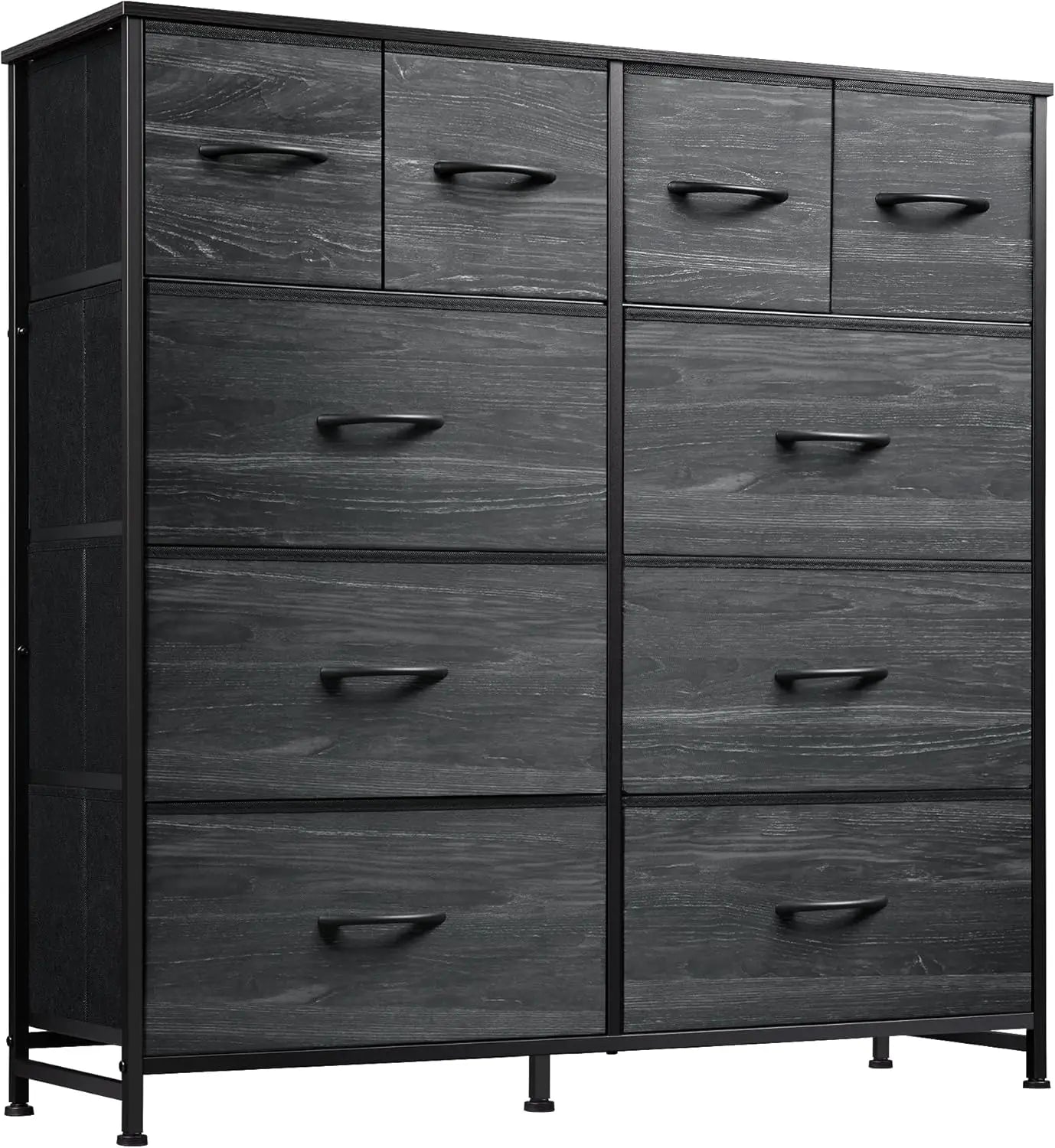 WLIVE White 10-Drawer Fabric Dresser Tall Storage Organizer Unit For Bedroom Living Room Closet Hallway