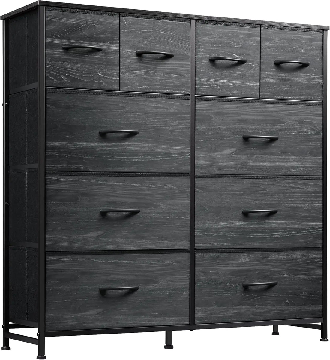 WLIVE White 10-Drawer Fabric Dresser Tall Storage Organizer Unit For Bedroom Living Room Closet Hallway