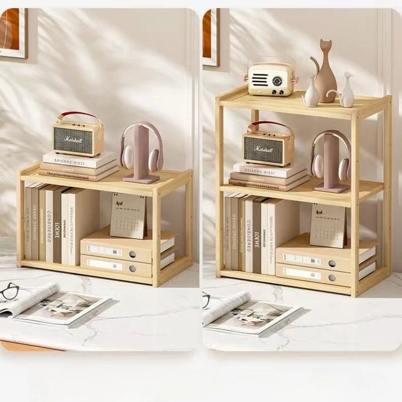 Wooden 3-layer Desktop Storage Rack Stationery Organizer Multifunctional Office Desk Accessories School Supplies
