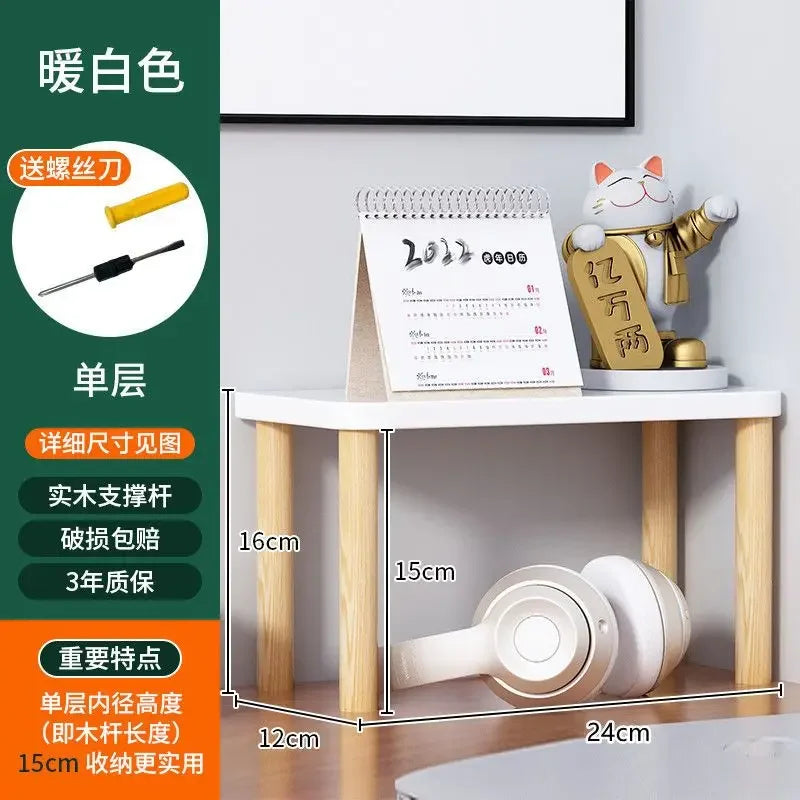 Bookcase Wooden Shelf Desktop Racks Desk Children Storage Multi-fun Office Desk Multi-layer Partition Small Home Storage Holders
