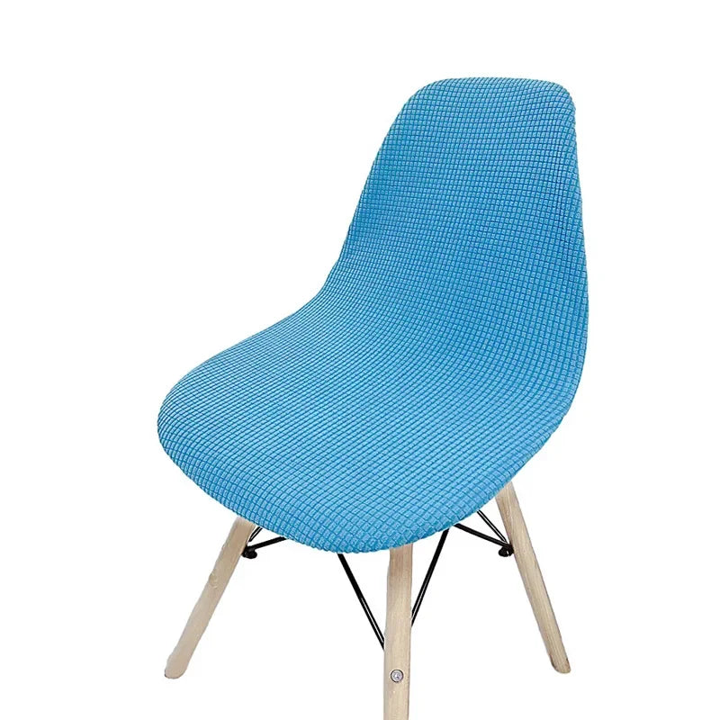 Jacquard Scandinavian Chair Cover Adjustable Round Back Seat Stool Chairs Cover for Dining Room Bar Shell Chairs 1/2/4/6 Pcs