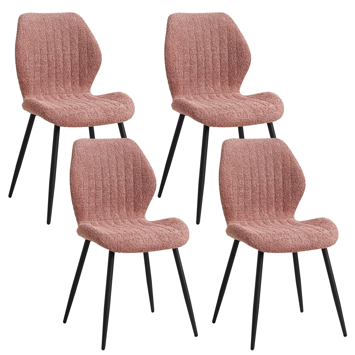 EGOONM Set of 2/4/6 Upholstered Padded Dining Chairs Linen Fabric Kitchen Chairs Metal Legs for Restaurant Cafe Home Room