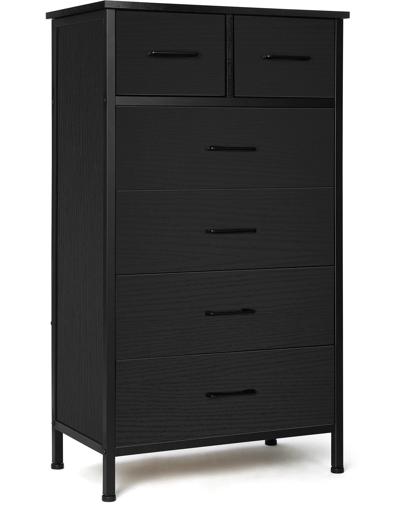 Chest of 6 Drawers, Drawer Dresser storage organizer for Bedroom, Living Room, Storage Cabinet Dresser with Steel Frame, White