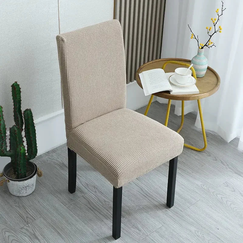 Spandex Dining Room Chairs Cover Jacquard Waterproof Cover For Chairs Washable Parsons Adjustable Seat Covers 2 4 6Set