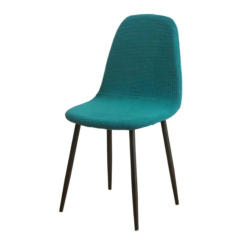 Jacquard Scandinavian Chair Cover Adjustable Round Back Seat Stool Chairs Cover for Dining Room Bar Shell Chairs 1/2/4/6 Pcs