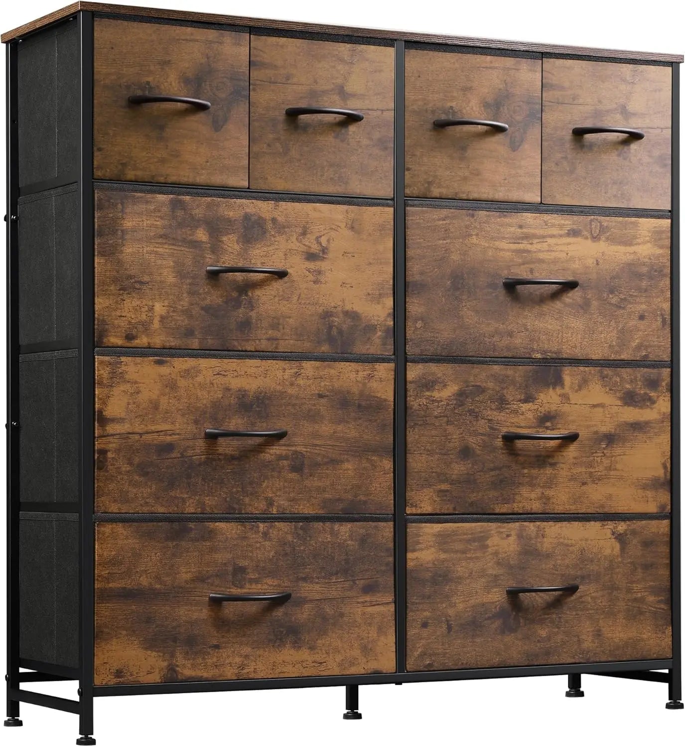WLIVE White 10-Drawer Fabric Dresser Tall Storage Organizer Unit For Bedroom Living Room Closet Hallway