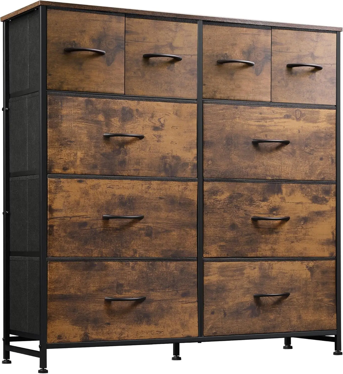 WLIVE White 10-Drawer Fabric Dresser Tall Storage Organizer Unit For Bedroom Living Room Closet Hallway