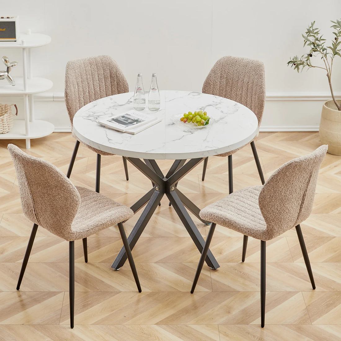 4Pcs/Set Modern Dining Chairs Padded Seat Iron Legs Nordic Minimalist office Chairs For Kitchen Living/Dining Room Restaurant
