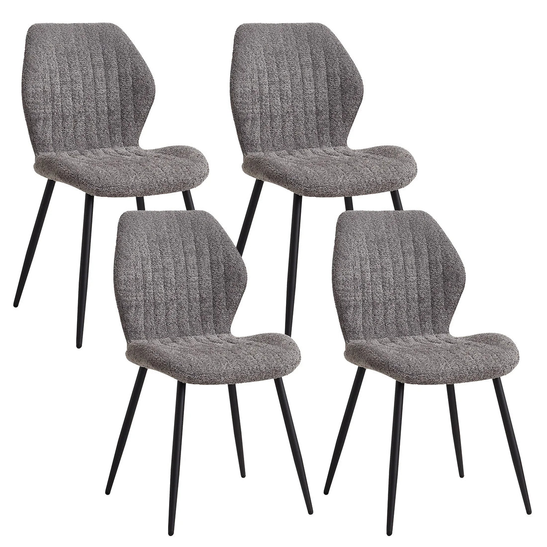 EGOONM Set of 2/4/6 Upholstered Padded Dining Chairs Linen Fabric Kitchen Chairs Metal Legs for Restaurant Cafe Home Room