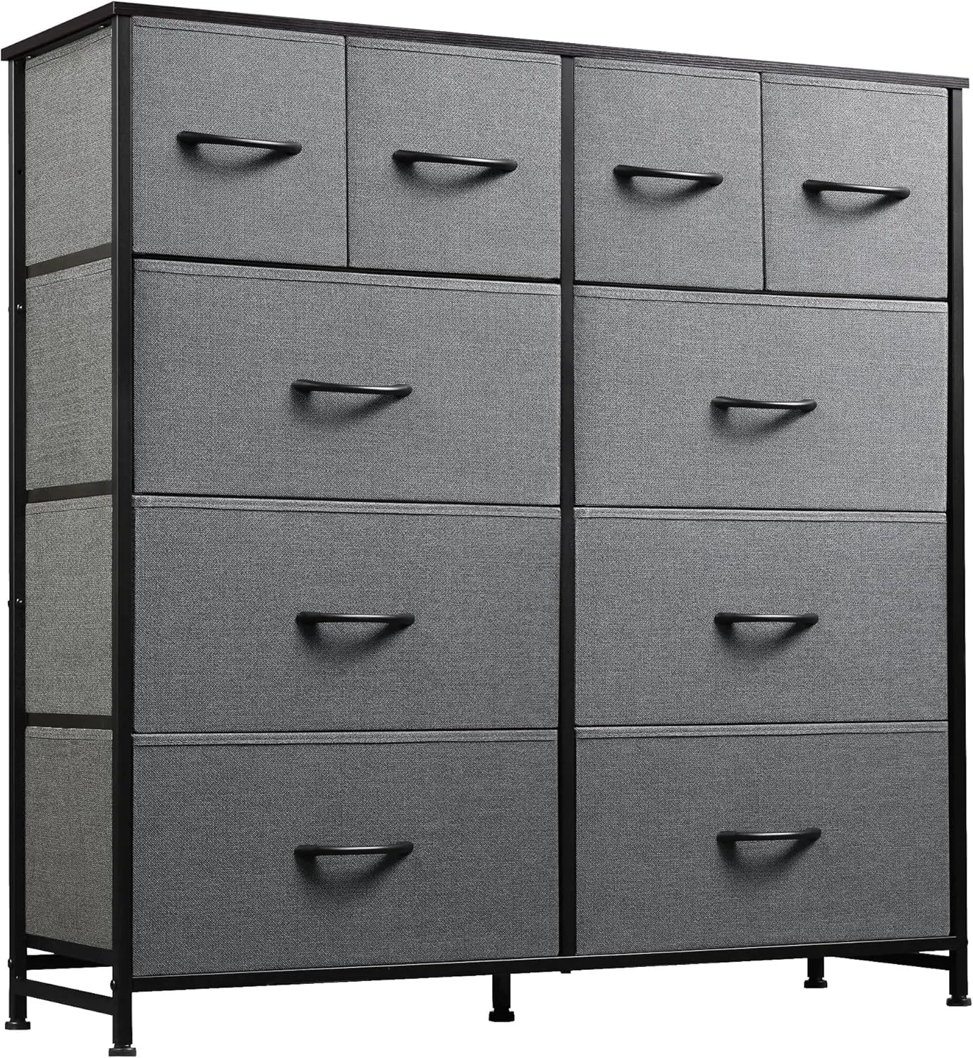 WLIVE White 10-Drawer Fabric Dresser Tall Storage Organizer Unit For Bedroom Living Room Closet Hallway