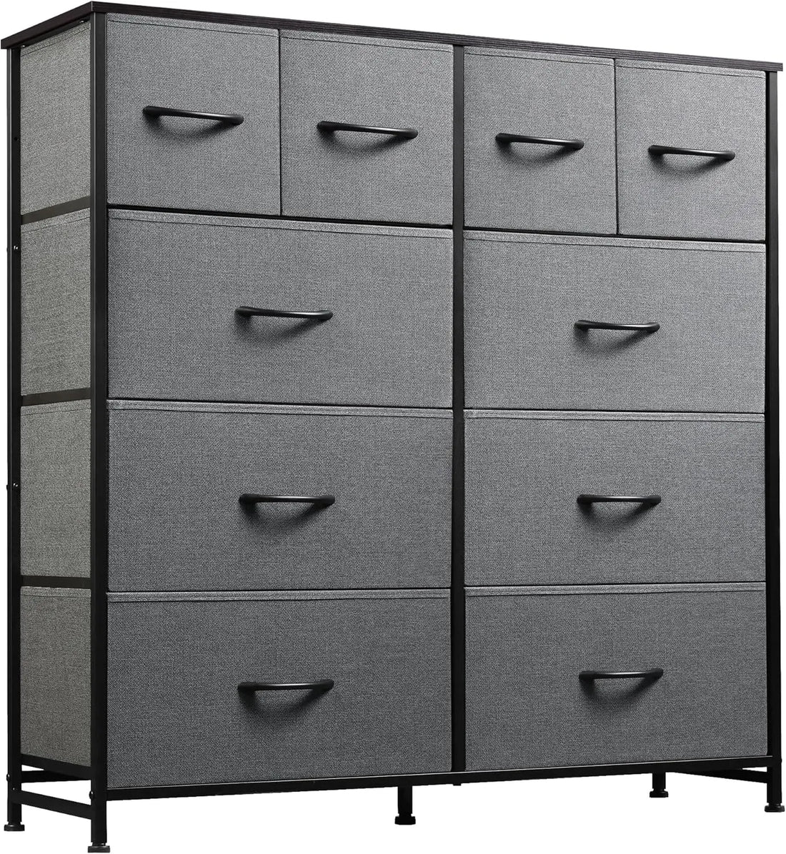 WLIVE White 10-Drawer Fabric Dresser Tall Storage Organizer Unit For Bedroom Living Room Closet Hallway
