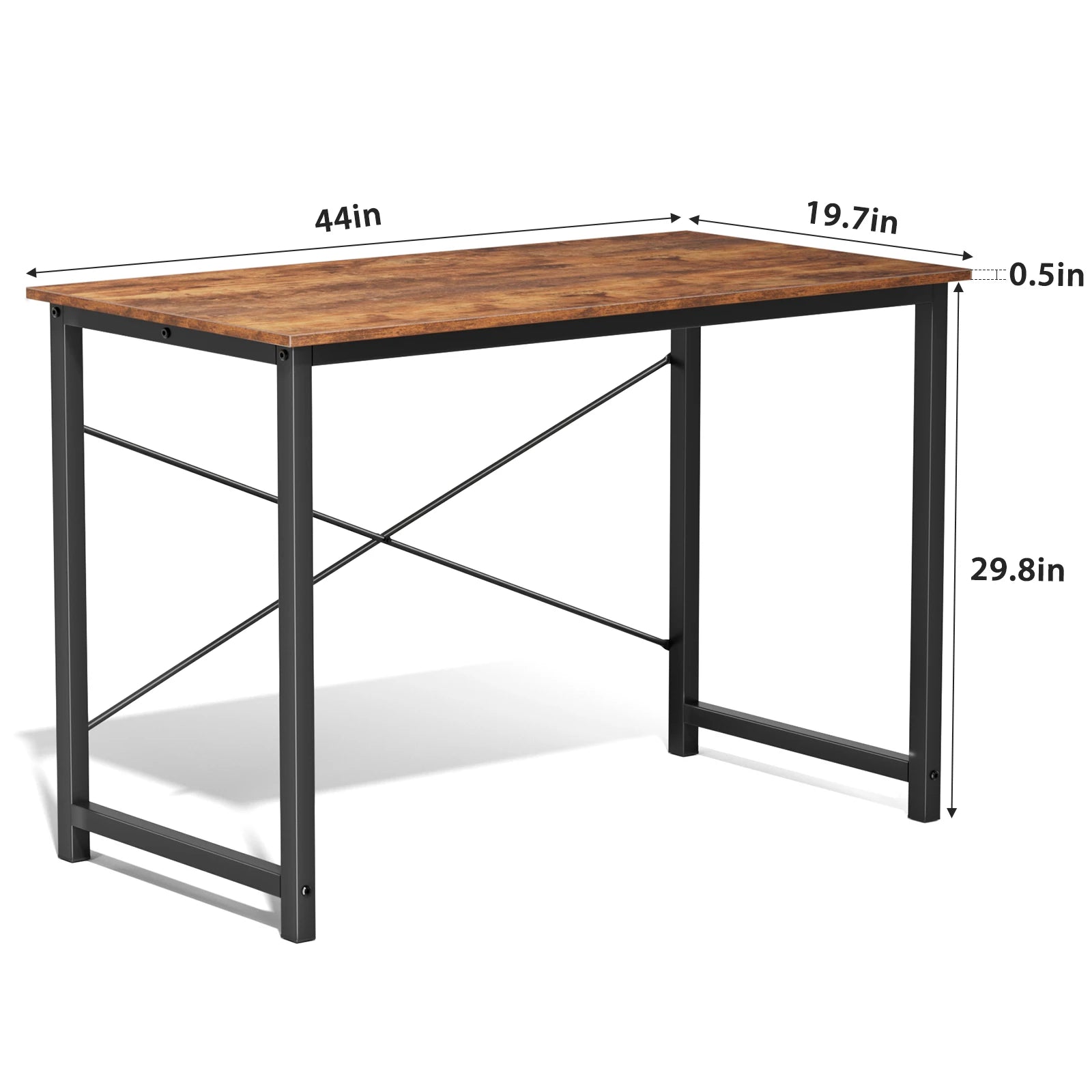 Computer Office Desk Writing Study Office Gaming Table Modern Simple Style Compact Metal Frame Wood Tabletop Easy Assembly