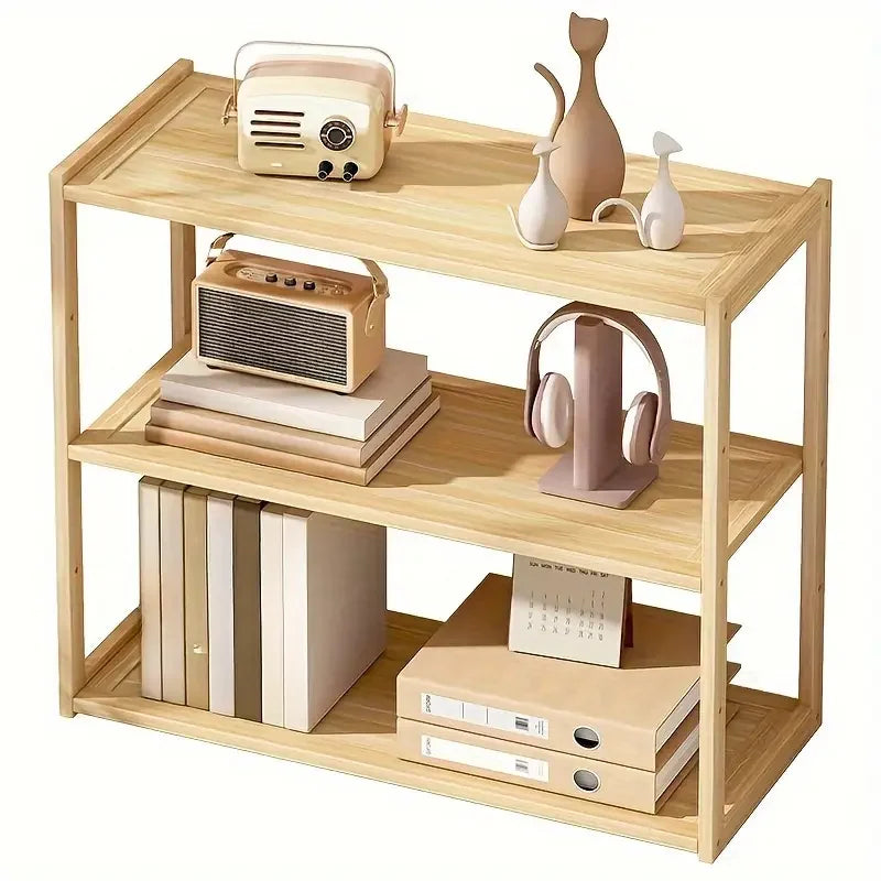 Wooden 3-layer Desktop Storage Rack Stationery Organizer Multifunctional Office Desk Accessories School Supplies