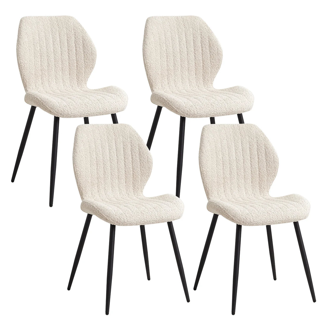 EGOONM Set of 2/4/6 Upholstered Padded Dining Chairs Linen Fabric Kitchen Chairs Metal Legs for Restaurant Cafe Home Room