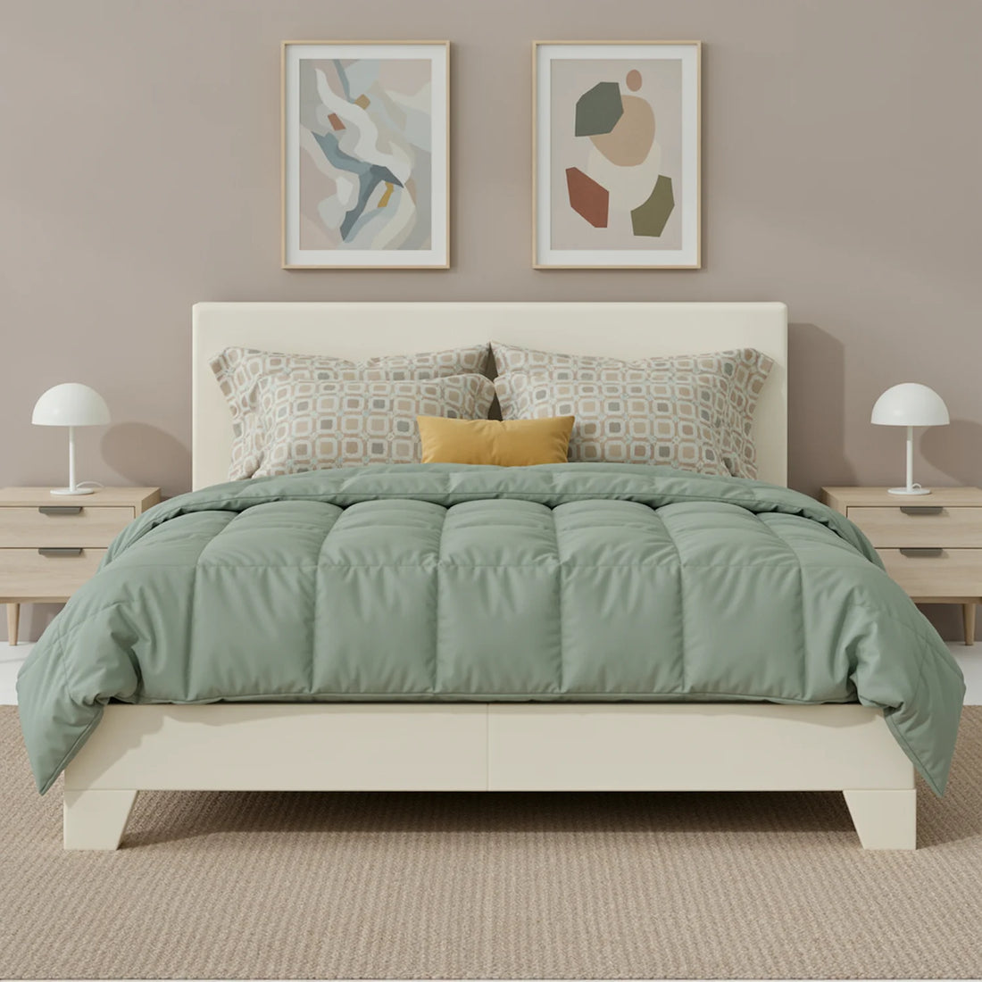 HOOMIC Full/Queen/King Upholstered Bed Frame with Adjustable Linen Headboard, Sturdy Wood Slats & Quiet Support