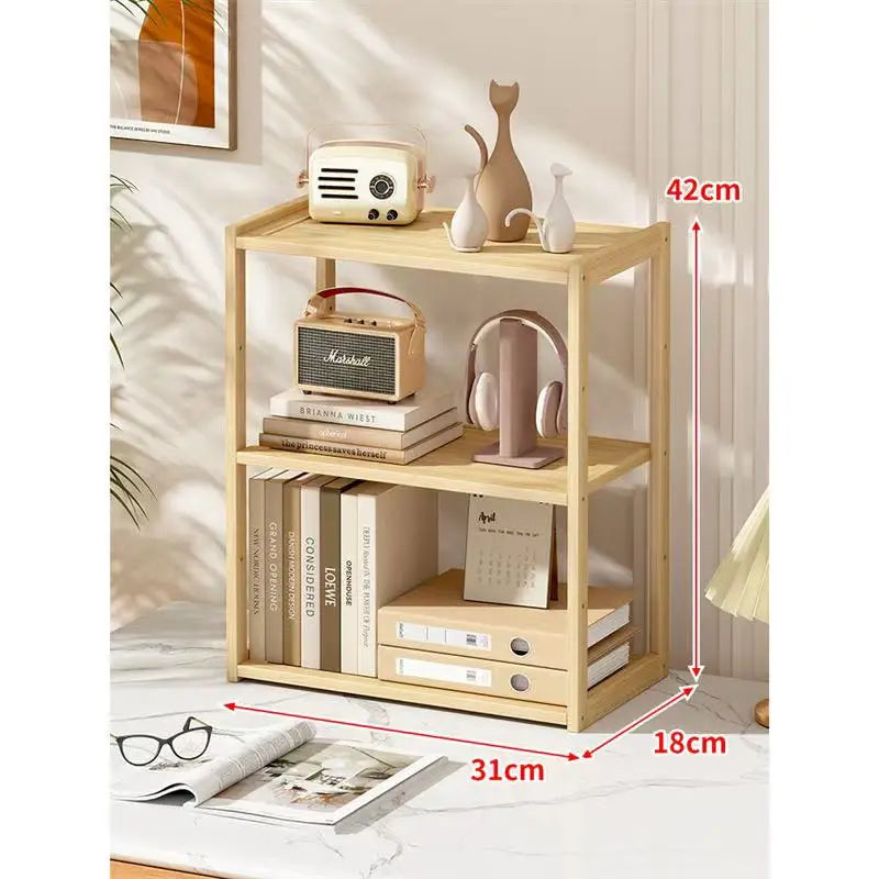 Wooden 3-layer Desktop Storage Rack Stationery Organizer Multifunctional Office Desk Accessories School Supplies