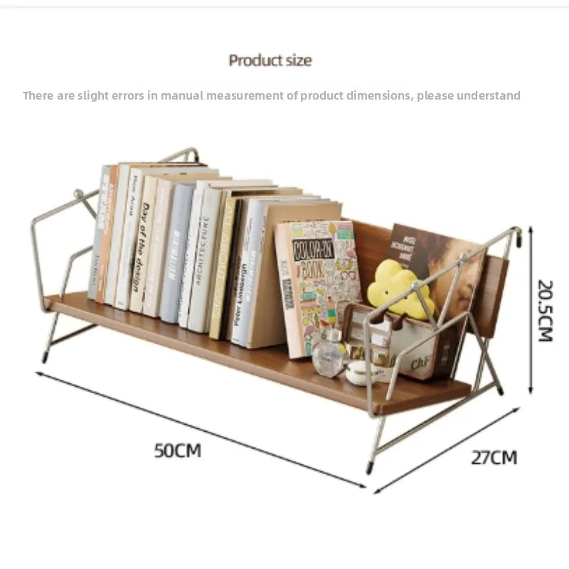 Modern Multifunctional Desktop Bookshelf Creative Desk Organizer Elegant Tabletop Display Rack Office Bookcase Stand for Showcas