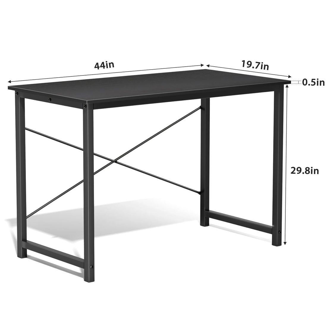 Computer Office Desk Writing Study Office Gaming Table Modern Simple Style Compact Metal Frame Wood Tabletop Easy Assembly
