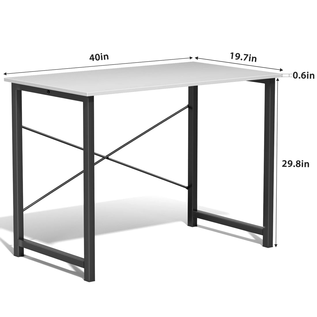 Computer Office Desk Writing Study Office Gaming Table Modern Simple Style Compact Metal Frame Wood Tabletop Easy Assembly