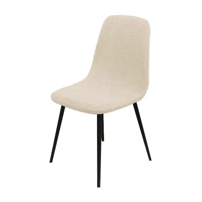 Jacquard Scandinavian Chair Cover Adjustable Round Back Seat Stool Chairs Cover for Dining Room Bar Shell Chairs 1/2/4/6 Pcs