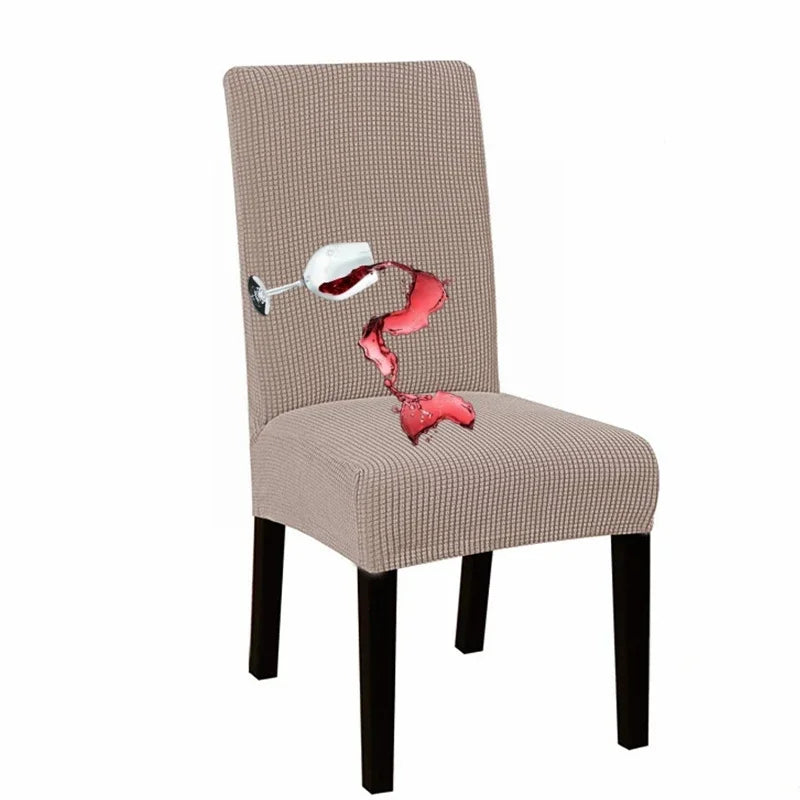 Spandex Dining Room Chairs Cover Jacquard Waterproof Cover For Chairs Washable Parsons Adjustable Seat Covers 2 4 6Set
