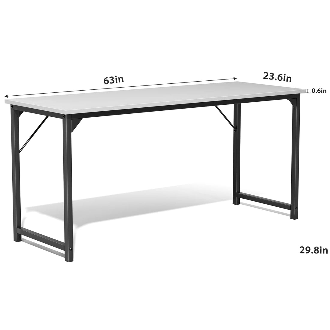 Computer Office Desk Writing Study Office Gaming Table Modern Simple Style Compact Metal Frame Wood Tabletop Easy Assembly