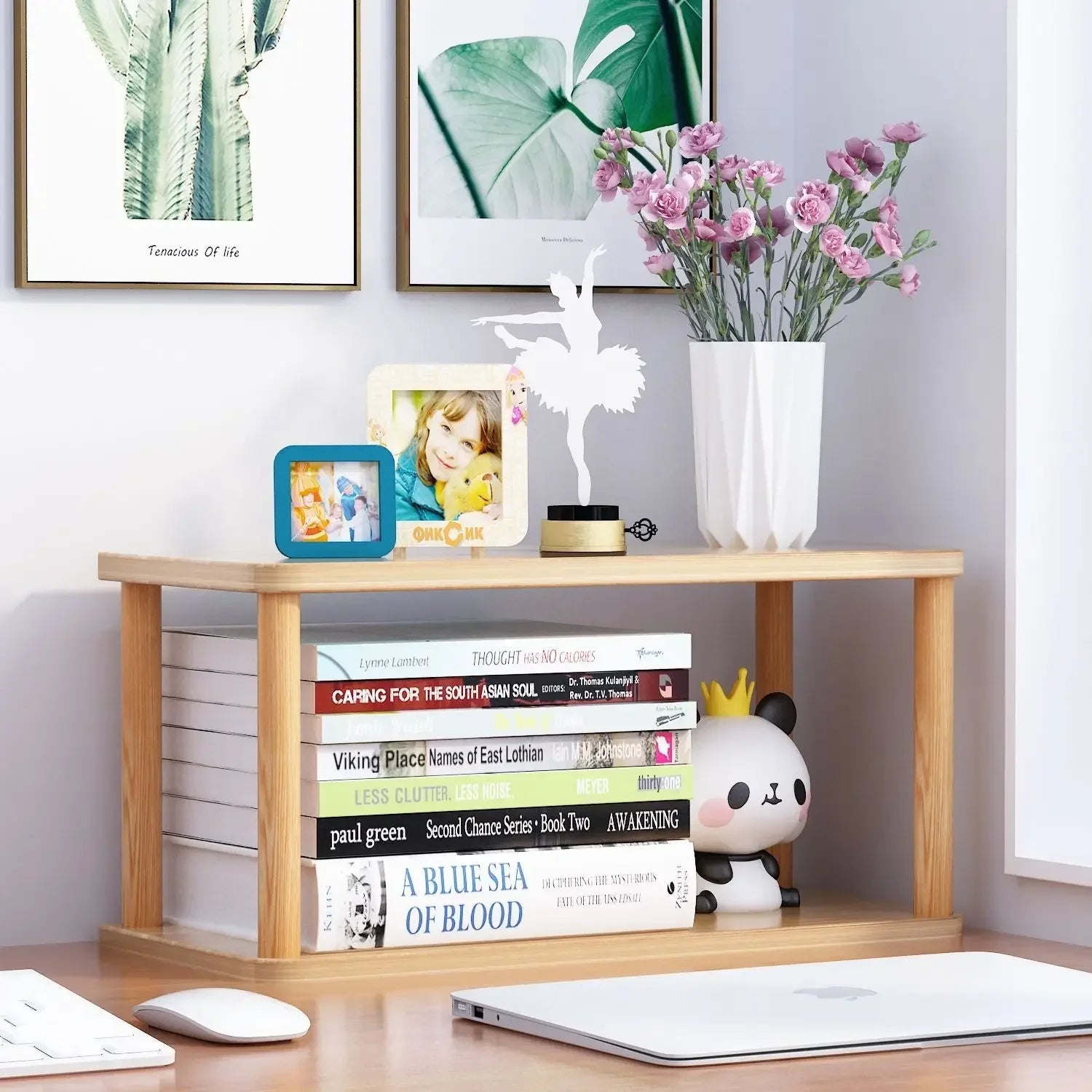 Bookcase Wooden Shelf Desktop Racks Desk Children Storage Multi-fun Office Desk Multi-layer Partition Small Home Storage Holders