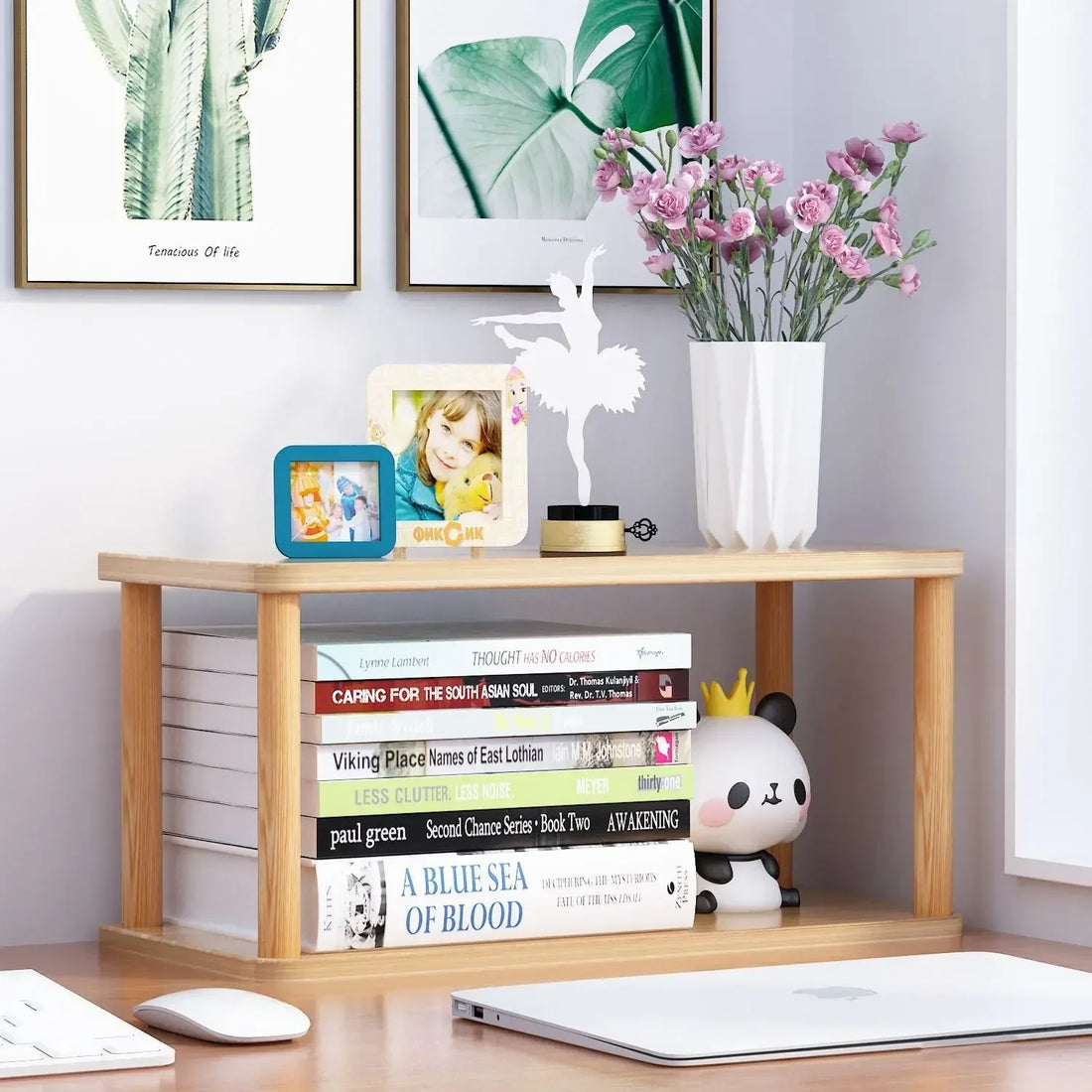 Bookcase Wooden Shelf Desktop Racks Desk Children Storage Multi-fun Office Desk Multi-layer Partition Small Home Storage Holders