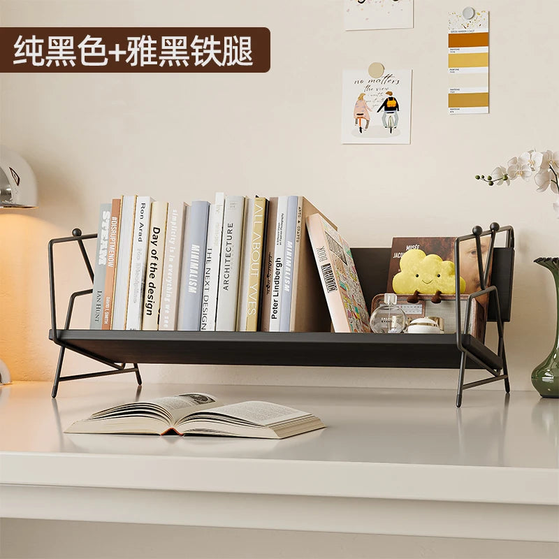 Modern Multifunctional Desktop Bookshelf Creative Desk Organizer Elegant Tabletop Display Rack Office Bookcase Stand for Showcas