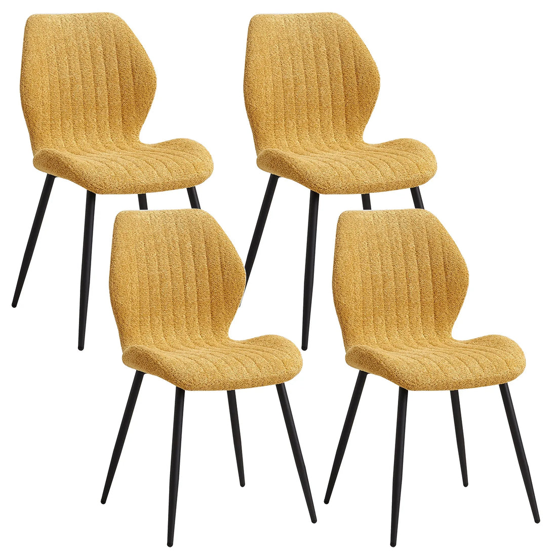 EGOONM Set of 2/4/6 Upholstered Padded Dining Chairs Linen Fabric Kitchen Chairs Metal Legs for Restaurant Cafe Home Room