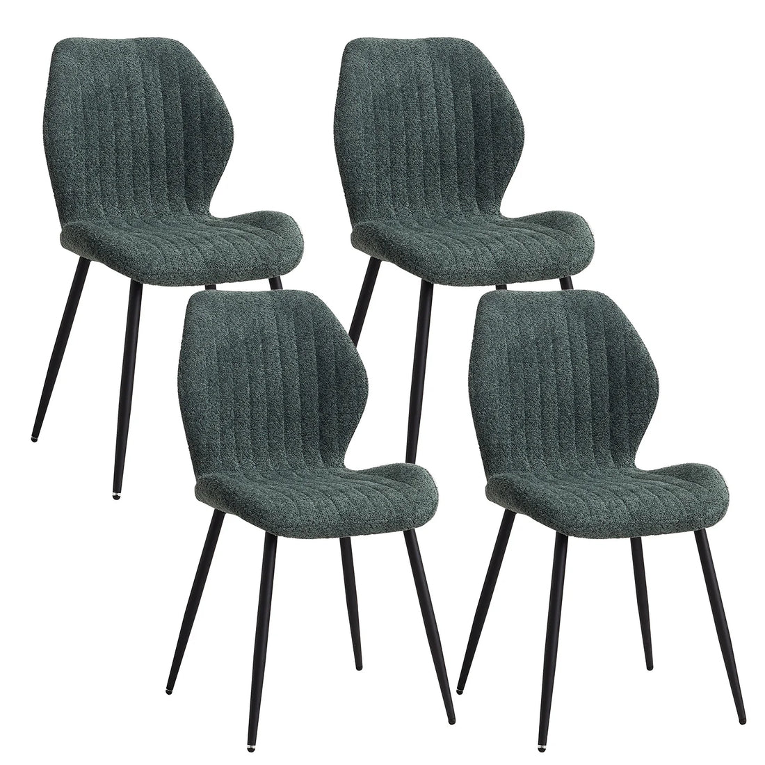 EGOONM Set of 2/4/6 Upholstered Padded Dining Chairs Linen Fabric Kitchen Chairs Metal Legs for Restaurant Cafe Home Room