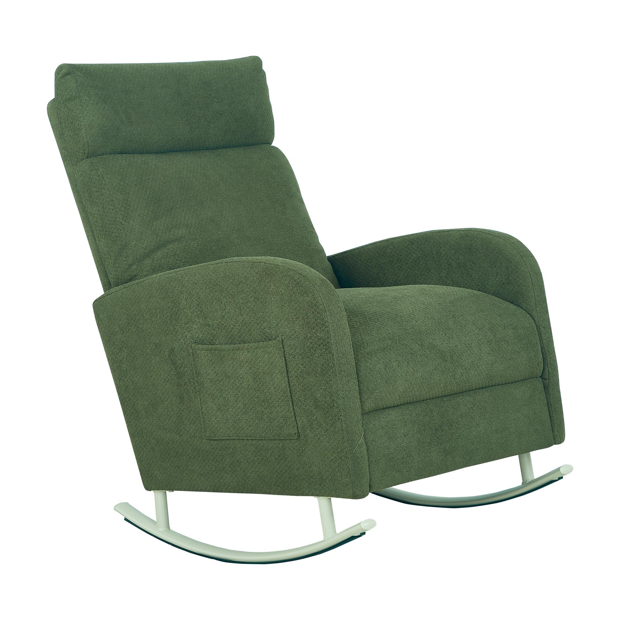 Nursery Rocking Accent Chair withSide pocket for Living Room Bedroom