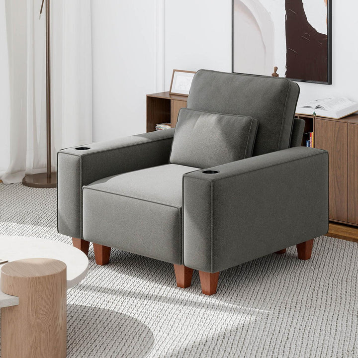 Sectional Sofa with Cup Holder for Living Room,Apartment,Bedroom