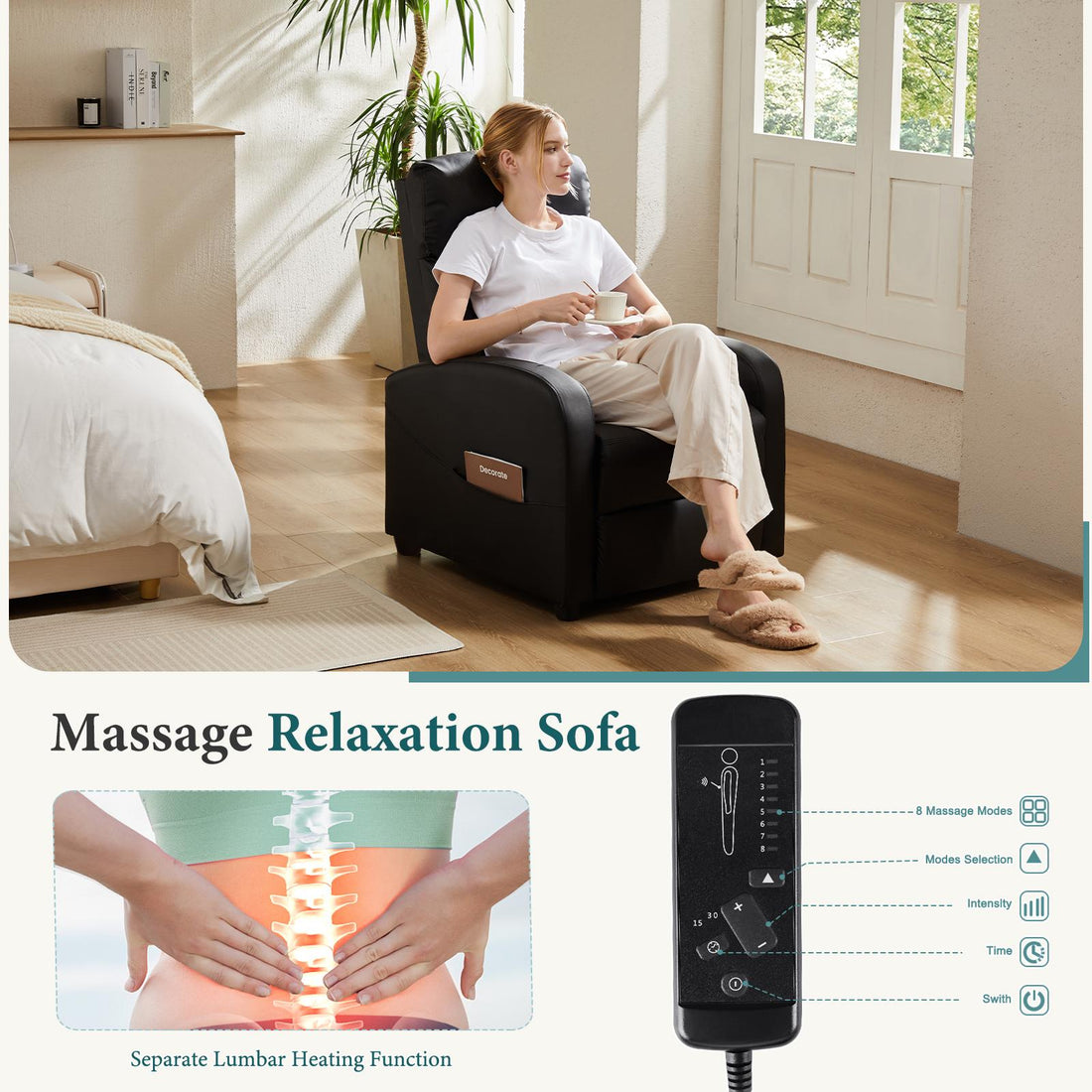 Recliner Chair for Adults, Massage Reclining Chair for Living Room