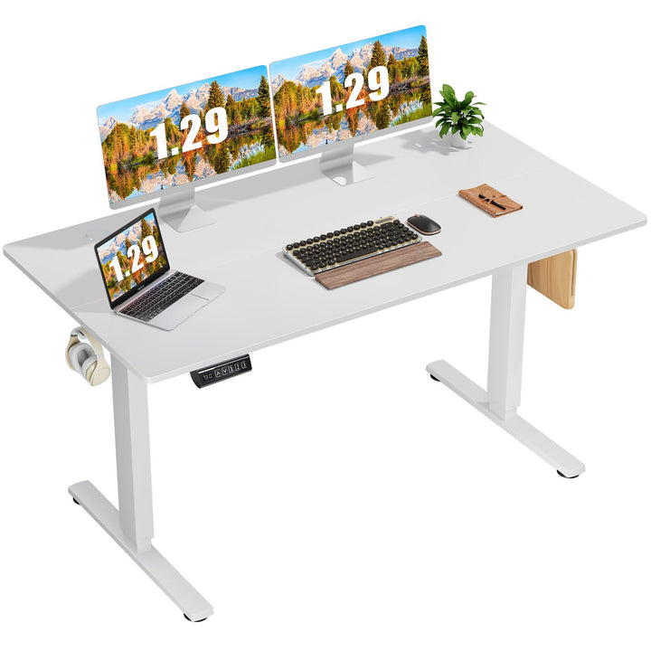 Ergonomic Height Adjustable Table with T-Shaped Metal Bracket Modern Computer Workstations