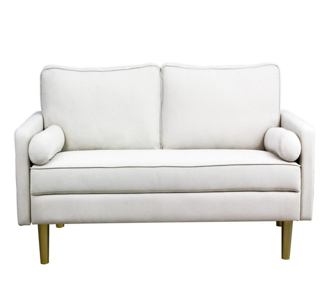 Linen Sofa Couch With 2 Pillows, Mid Century Modern Couches, 3 Seater  Couches For Bedroom Furniture, Home Office