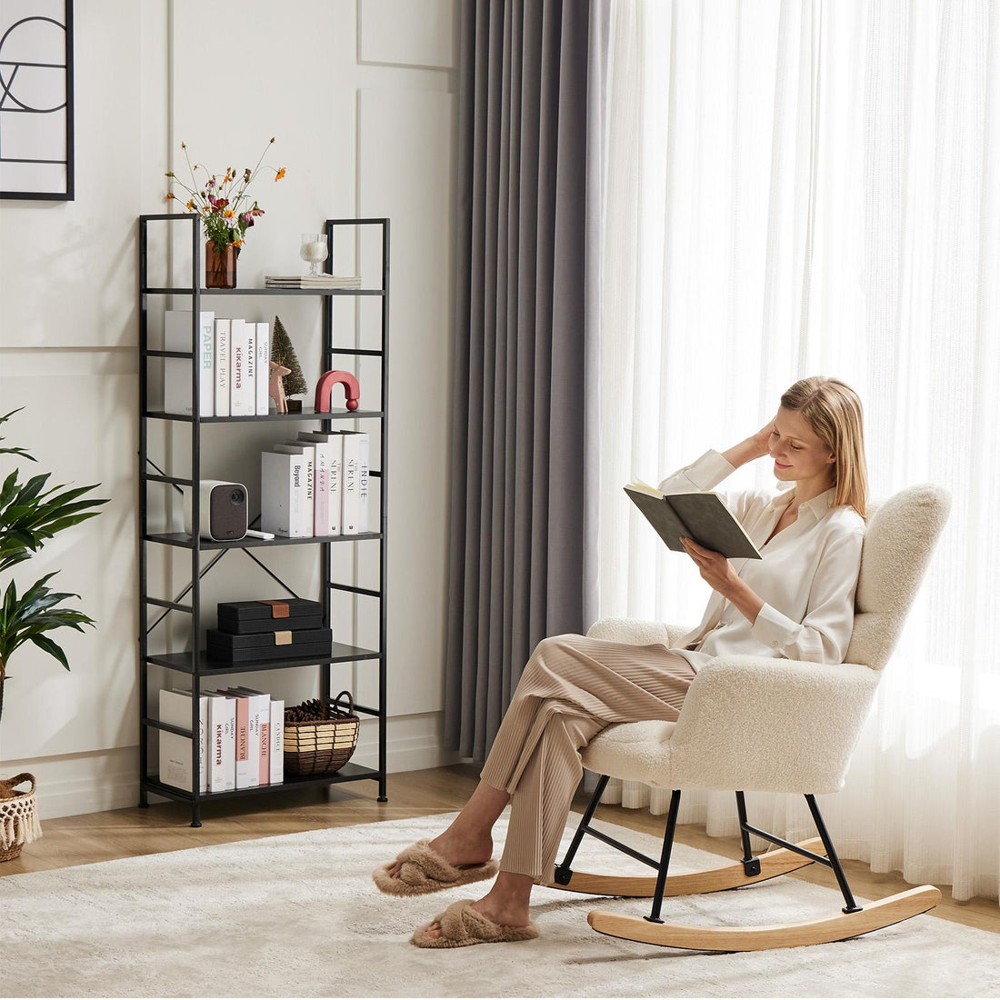 5 Tiers Bookshelf, Classically Modern Book Shelf, Book Rack, Storage Rack Shelves in Living Room/Home/Office