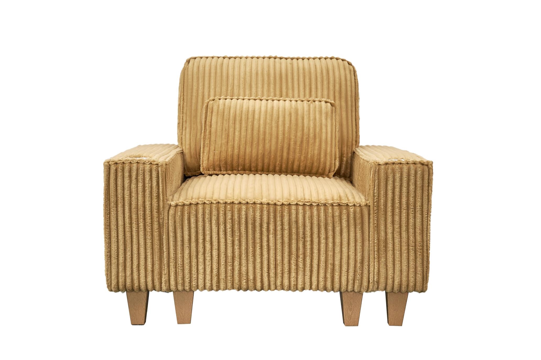 Corduroy Sectional Sofa with Cup Holder for Living Room（single sofa chair/2 Seater Loveseat/3 Seater sofa）