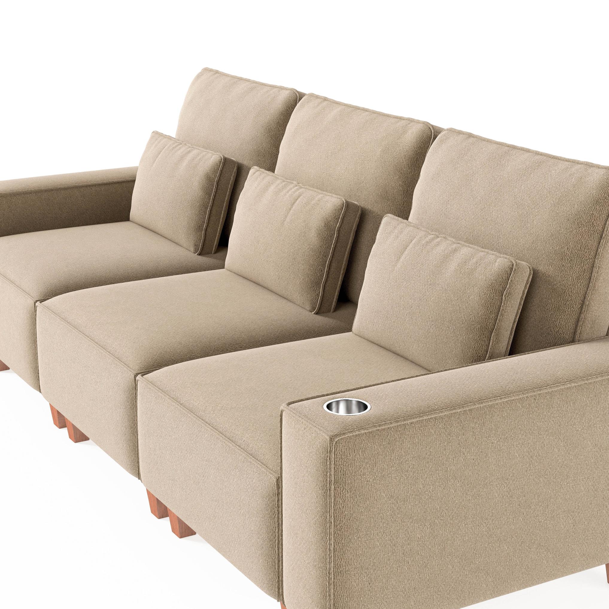 Sectional Sofa with Cup Holder for Living Room,Apartment,Bedroom
