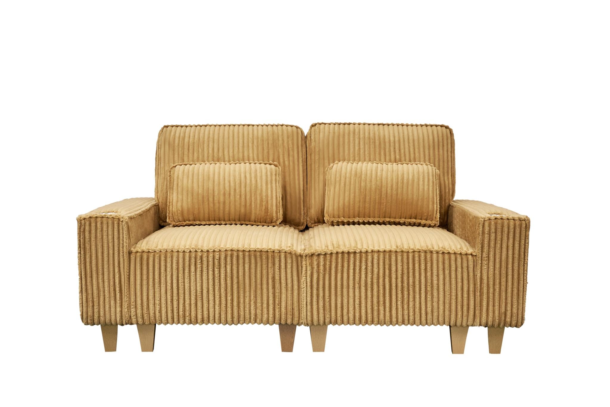 Corduroy Sectional Sofa with Cup Holder for Living Room（single sofa chair/2 Seater Loveseat/3 Seater sofa）