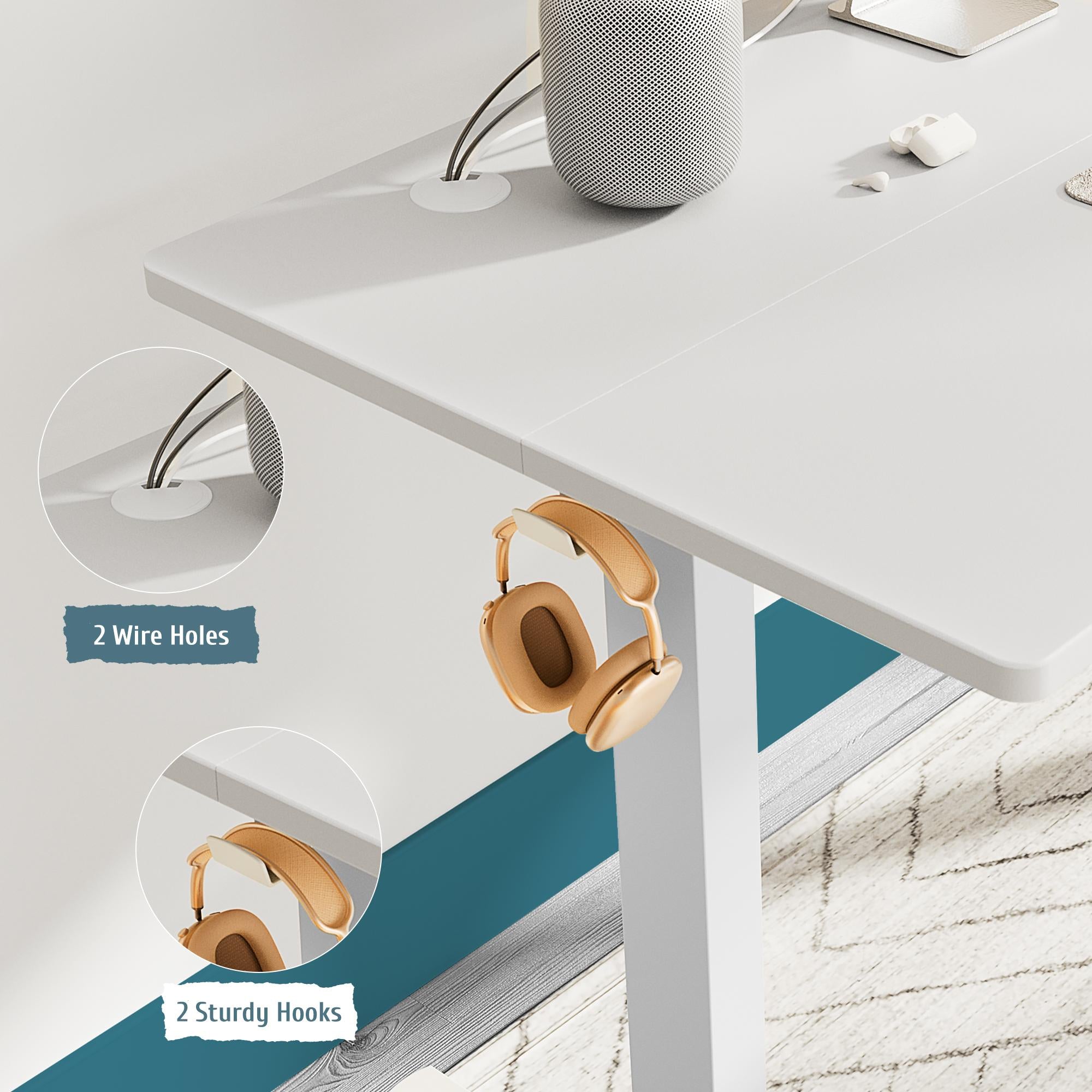 Ergonomic Height Adjustable Table with T-Shaped Metal Bracket Modern Computer Workstations