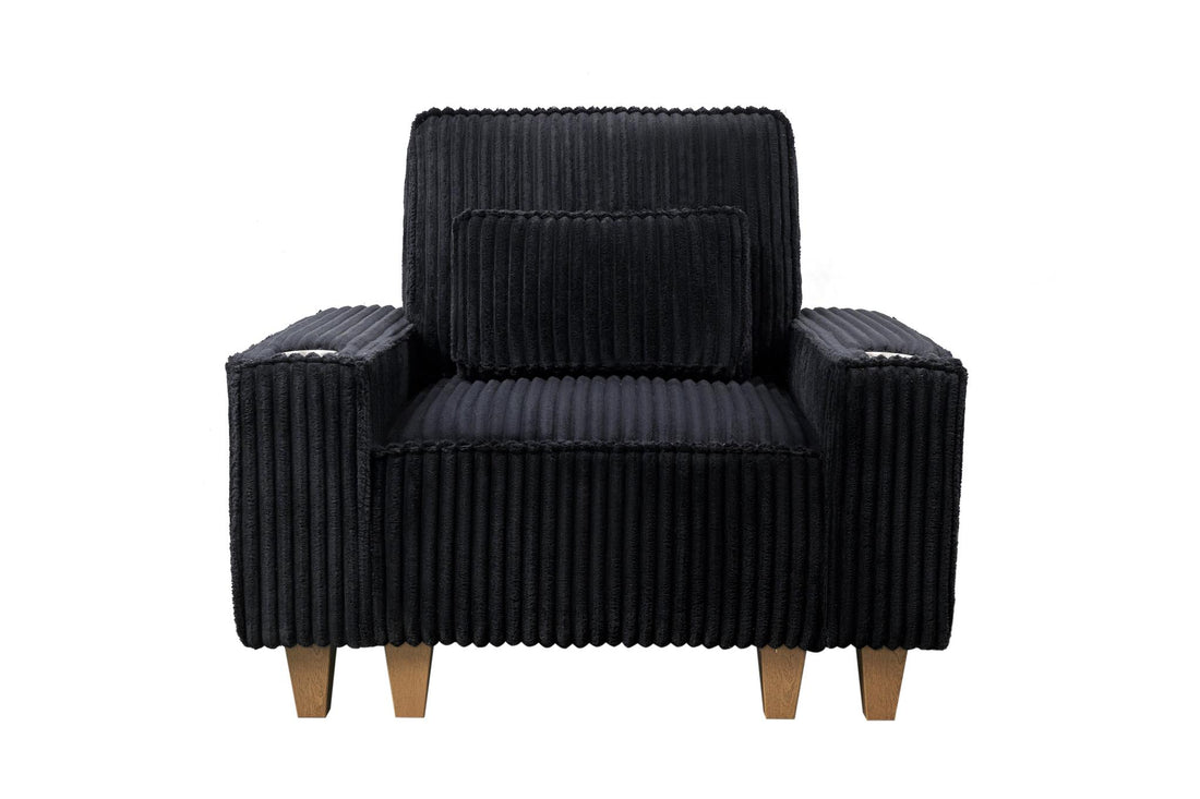 Corduroy Sectional Sofa with Cup Holder for Living Room（single sofa chair/2 Seater Loveseat/3 Seater sofa）