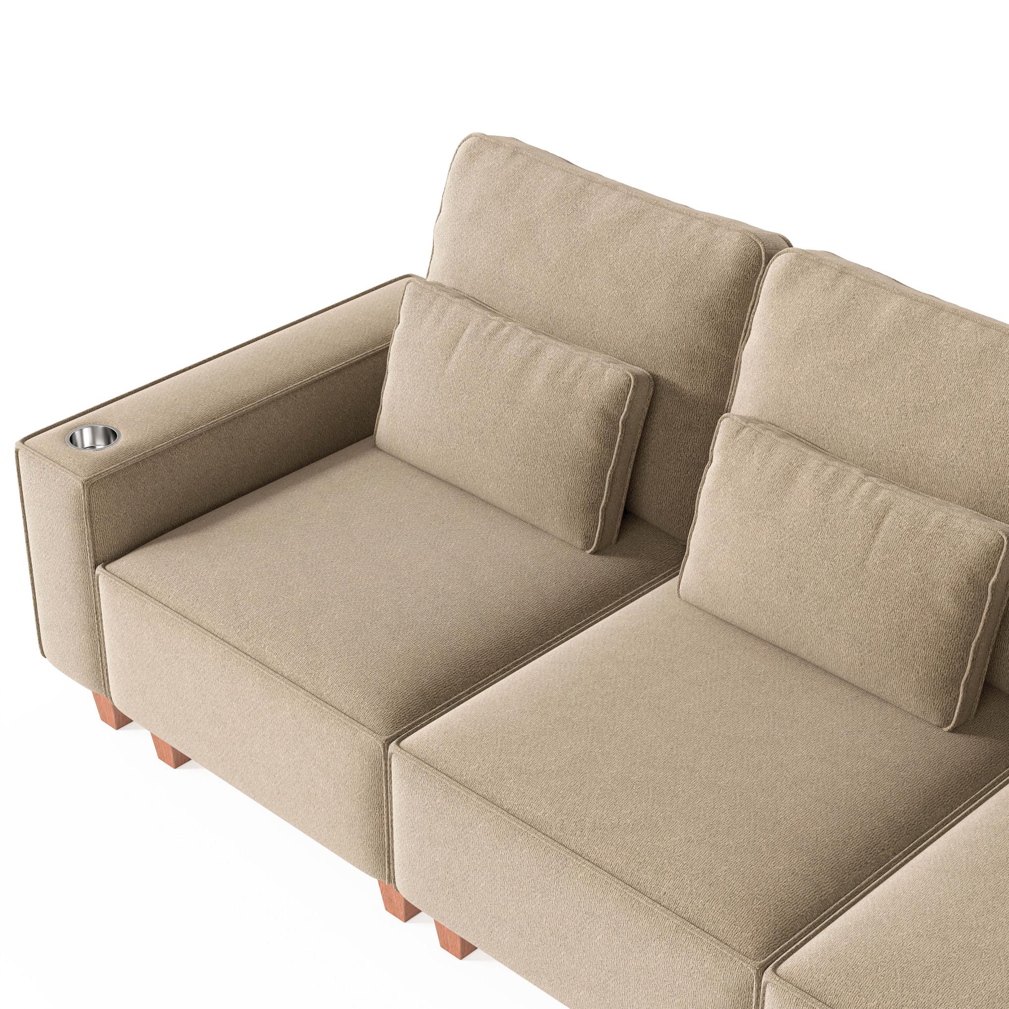 Sectional Sofa with Cup Holder for Living Room,Apartment,Bedroom