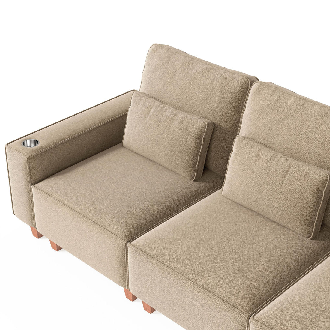Sectional Sofa with Cup Holder for Living Room,Apartment,Bedroom