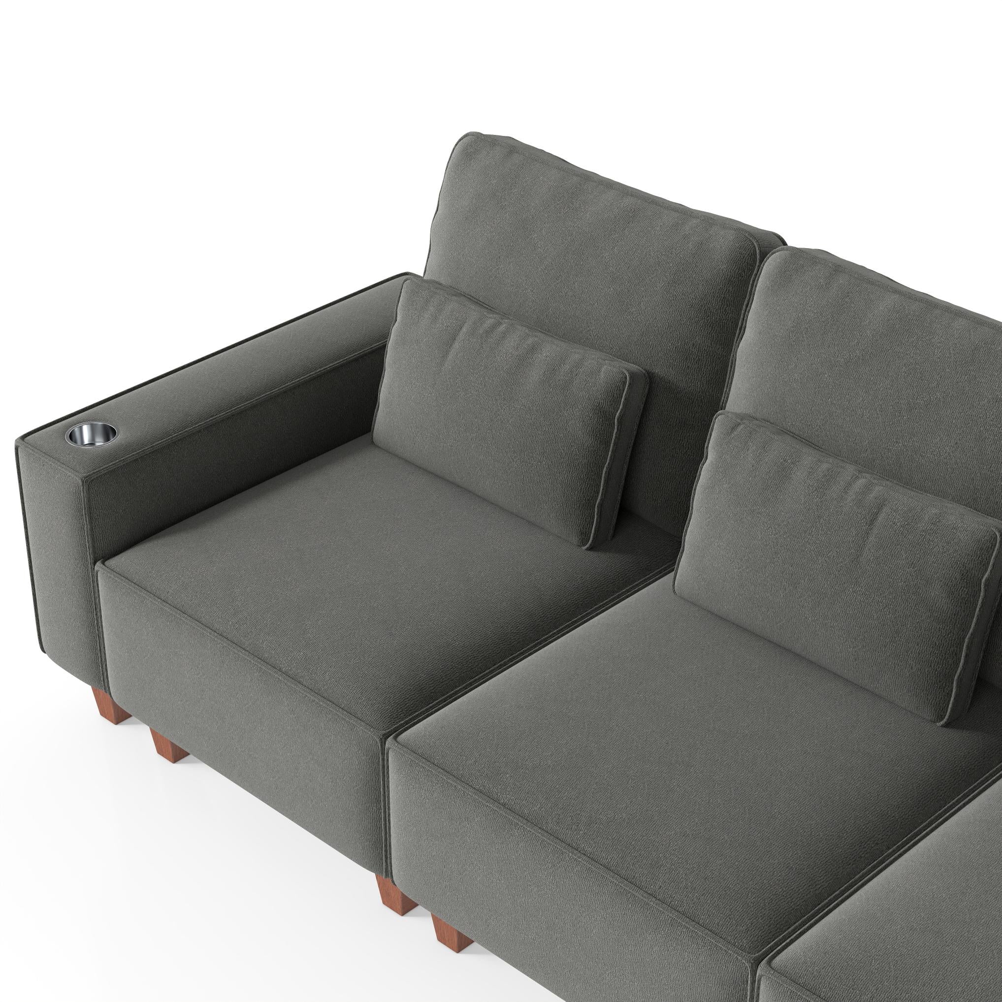 Sectional Sofa with Cup Holder for Living Room,Apartment,Bedroom