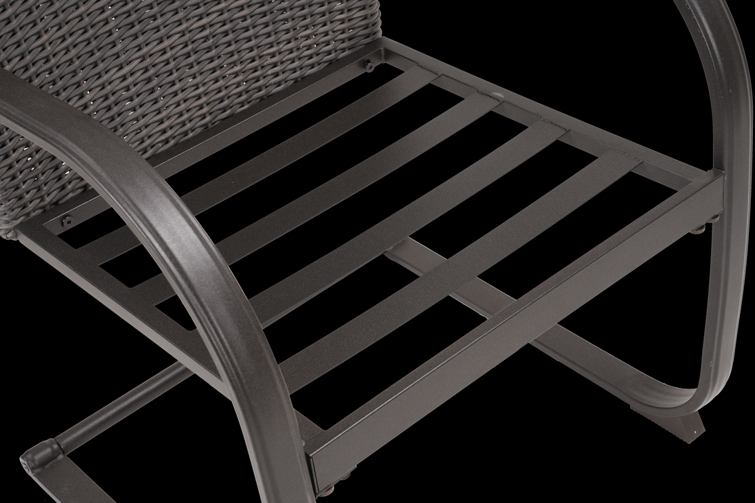 Full Iron Detachable Outdoor Chatting Table and Chair Set (Beige)