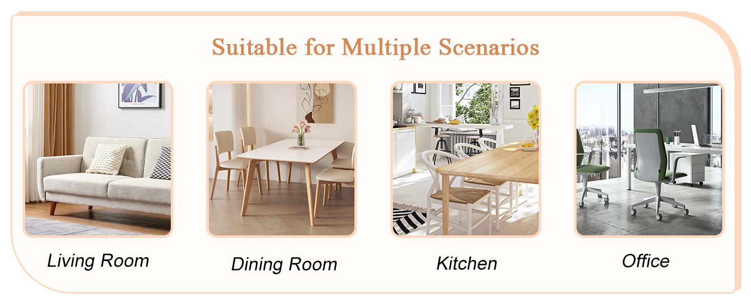 A set of 4 dining chairs, PU material high backrest seats and sturdy leg chairs, suitable for restaurants, kitchens, and living rooms.