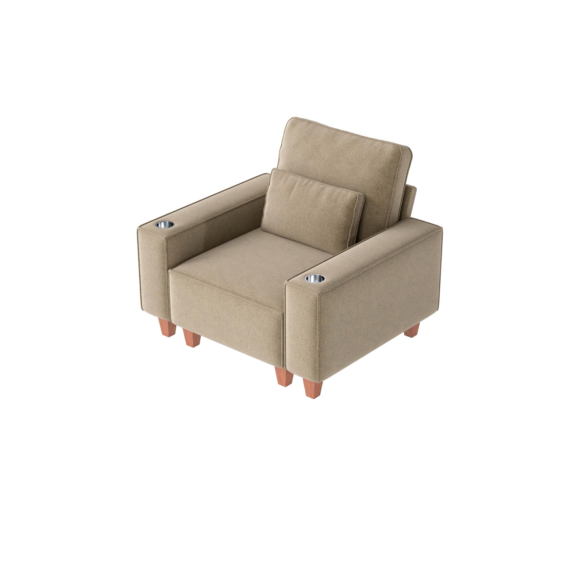Sectional Sofa with Cup Holder for Living Room,Apartment,Bedroom