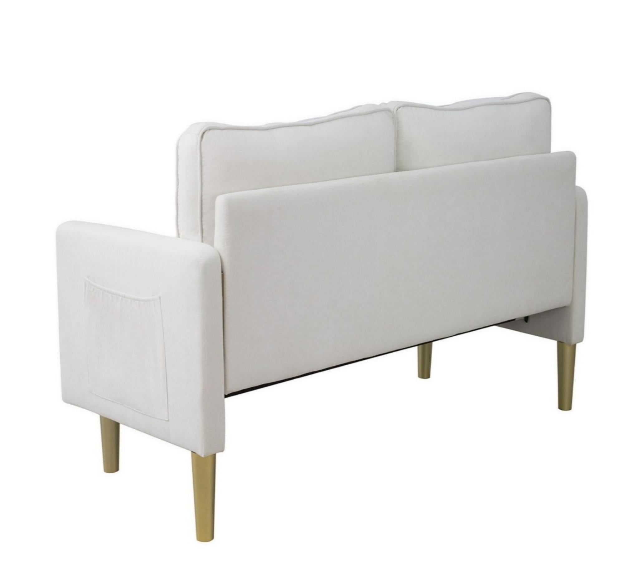 Linen Sofa Couch With 2 Pillows, Mid Century Modern Couches, 3 Seater  Couches For Bedroom Furniture, Home Office